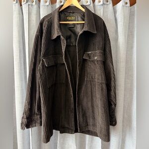 TRUST Men's Corduroy Shirt Jacket - Dark Brown